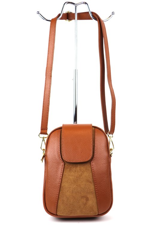 F255 Medium Leather Suede Crossbody Bag - Image 8