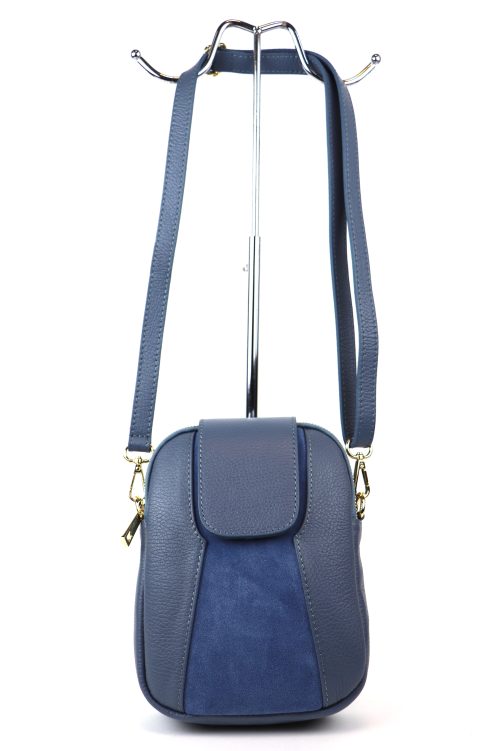 F255 Medium Leather Suede Crossbody Bag - Image 6