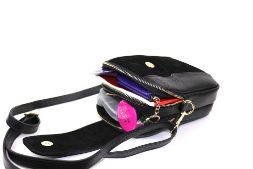 F255 Medium Leather Suede Crossbody Bag - Image 5