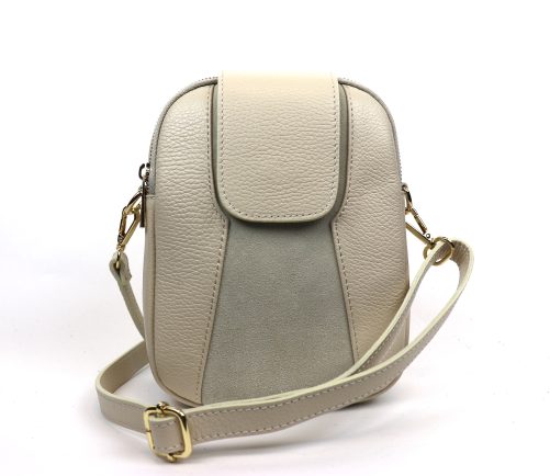 F255 Medium Leather Suede Crossbody Bag - Image 4