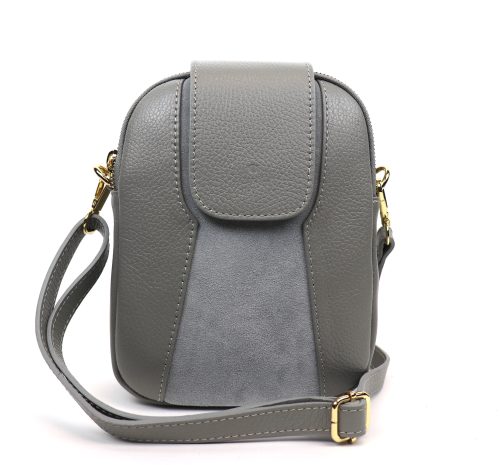 F255 Medium Leather Suede Crossbody Bag - Image 3