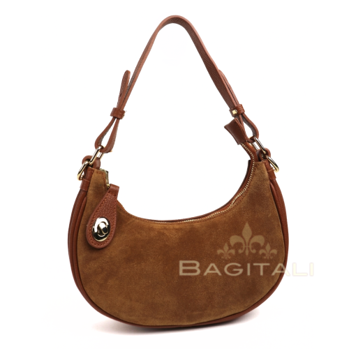 V346 Suede Front Grain Leather Shoulder/ Crossbody Bag