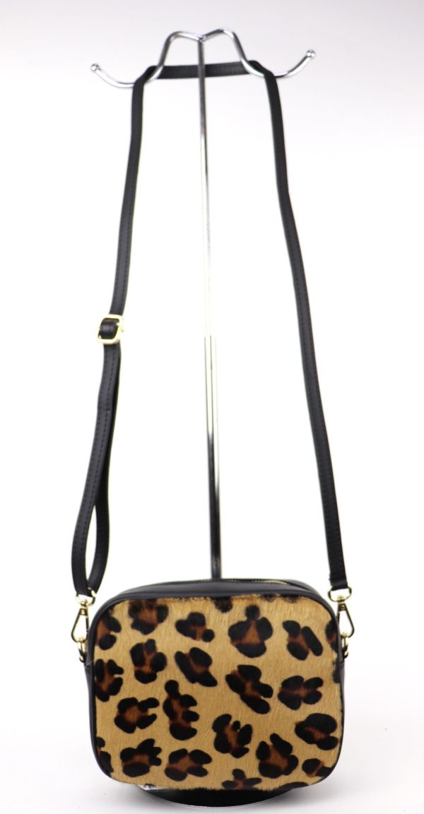 V313 Soft Leather Animal Fur Crossbody Bag