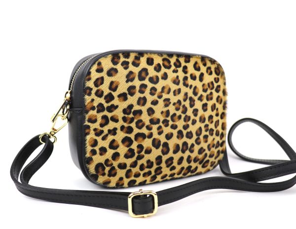 V313 Soft Leather Animal Fur Crossbody Bag
