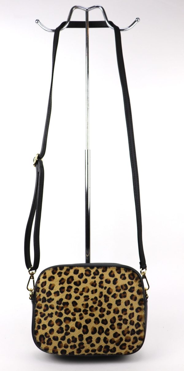 V313 Soft Leather Animal Fur Crossbody Bag