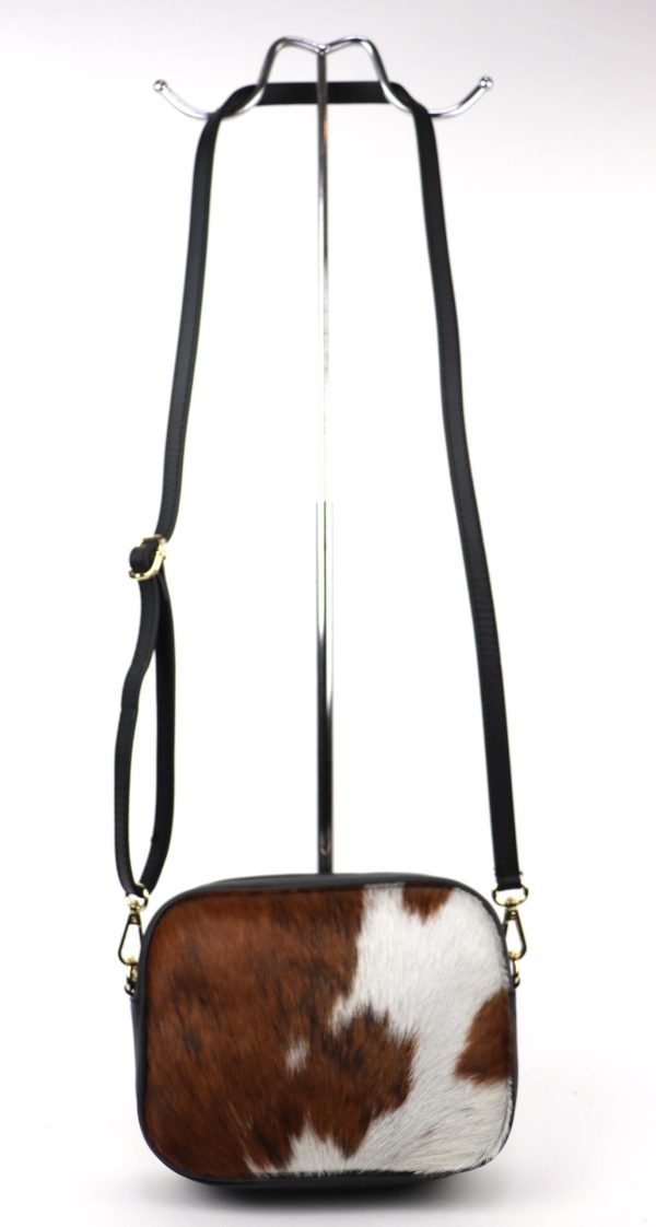 V313 Soft Leather Animal Fur Crossbody Bag