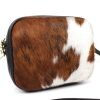 V313 Soft Leather Animal Fur Crossbody Bag