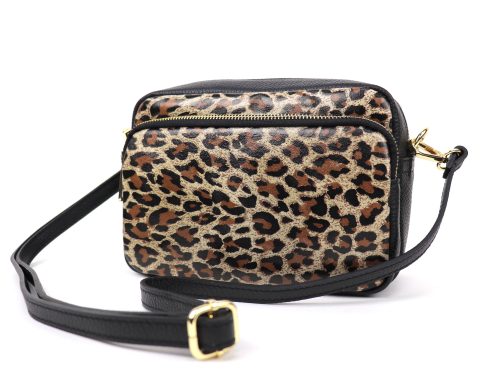 V319 Double Zip Animal Print Crossbody Bag - Image 4