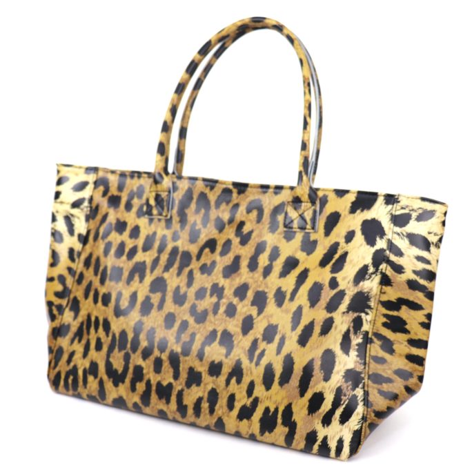 F295 Animal Print Leather Two Style Shopper Bag