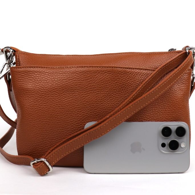 M599 Small Three Zip Shoulder/ Crossbody Bag