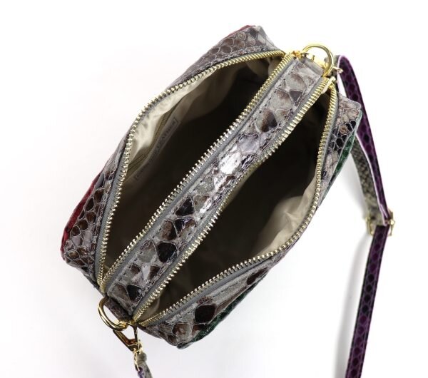 V330 Snake Print Multi-Colour Crossbody Box Bag