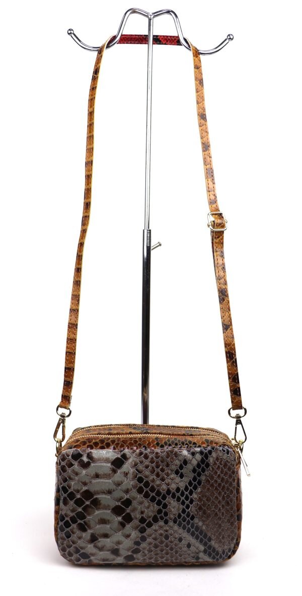 V330 Snake Print Multi-Colour Crossbody Box Bag