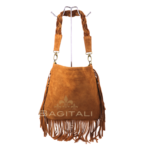 M563S Suede Fringe Shoulder/Crossbody Bag