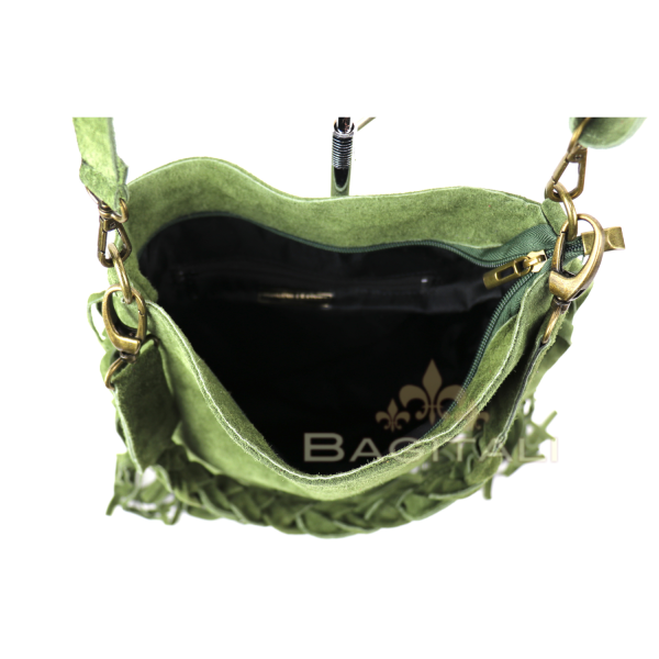 M563S Suede Fringe Shoulder/Crossbody Bag