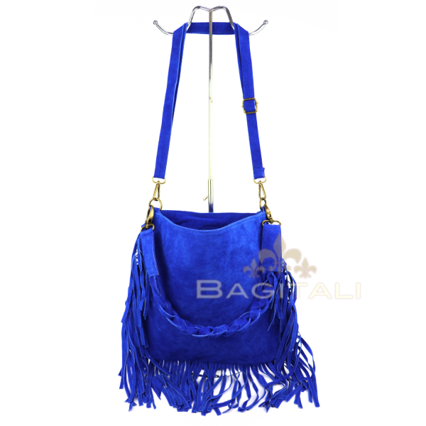 M563S Suede Fringe Shoulder/Crossbody Bag