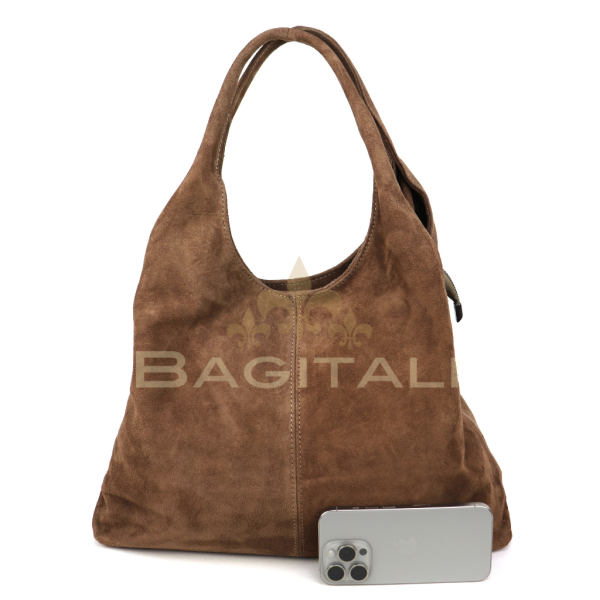 M5602 Double Handle Large Suede Shoulder Bag