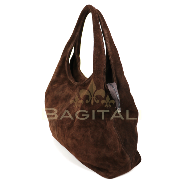 M5602 Double Handle Large Suede Shoulder Bag