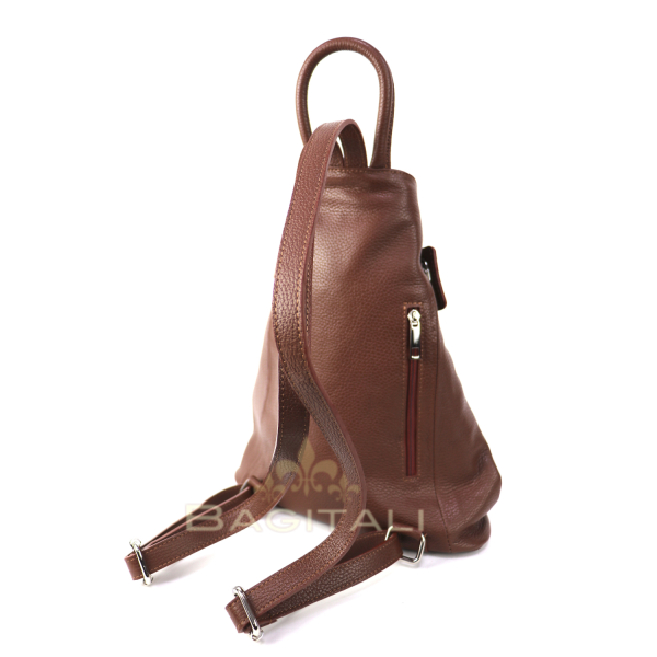 F285 Genuine Leather Stylish Backpack with front Buckle