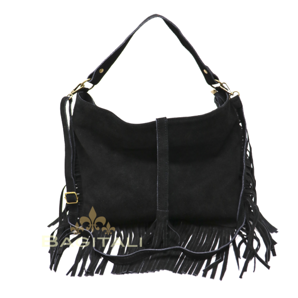 M564S Large Suede Fringe Shoulder/Crossbody Bag