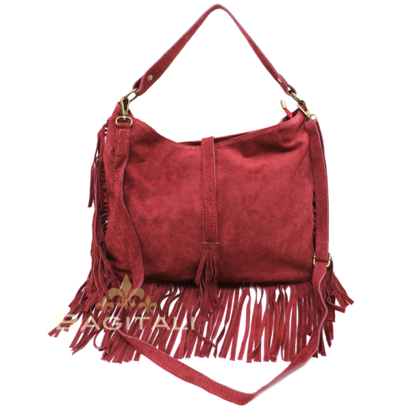 M564S Large Suede Fringe Shoulder/Crossbody Bag