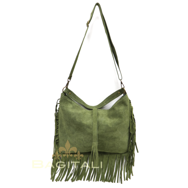 M564S Large Suede Fringe Shoulder/Crossbody Bag