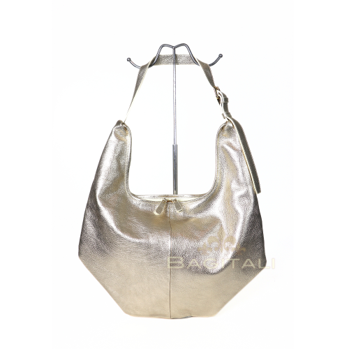 M597 Pebbled Leather Hobo Shoulder Bag with Adjustable Strap
